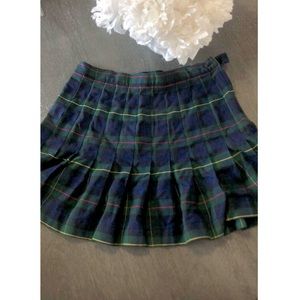 Lands' End Plaid Pleated Skirt
